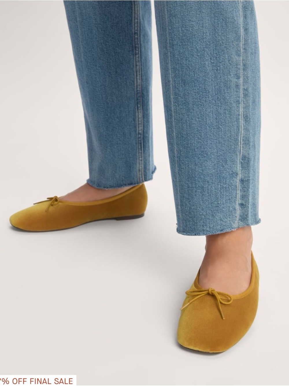 Everlane Women’s Gold Velvet Flats